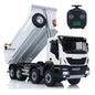 MD 8x8 1/14 Metal Hydraulic Dump Tipper Truck CNC 2-Speed Transmission Differential Lock Axles Sound Light System FlySky ST8 Remote Controller