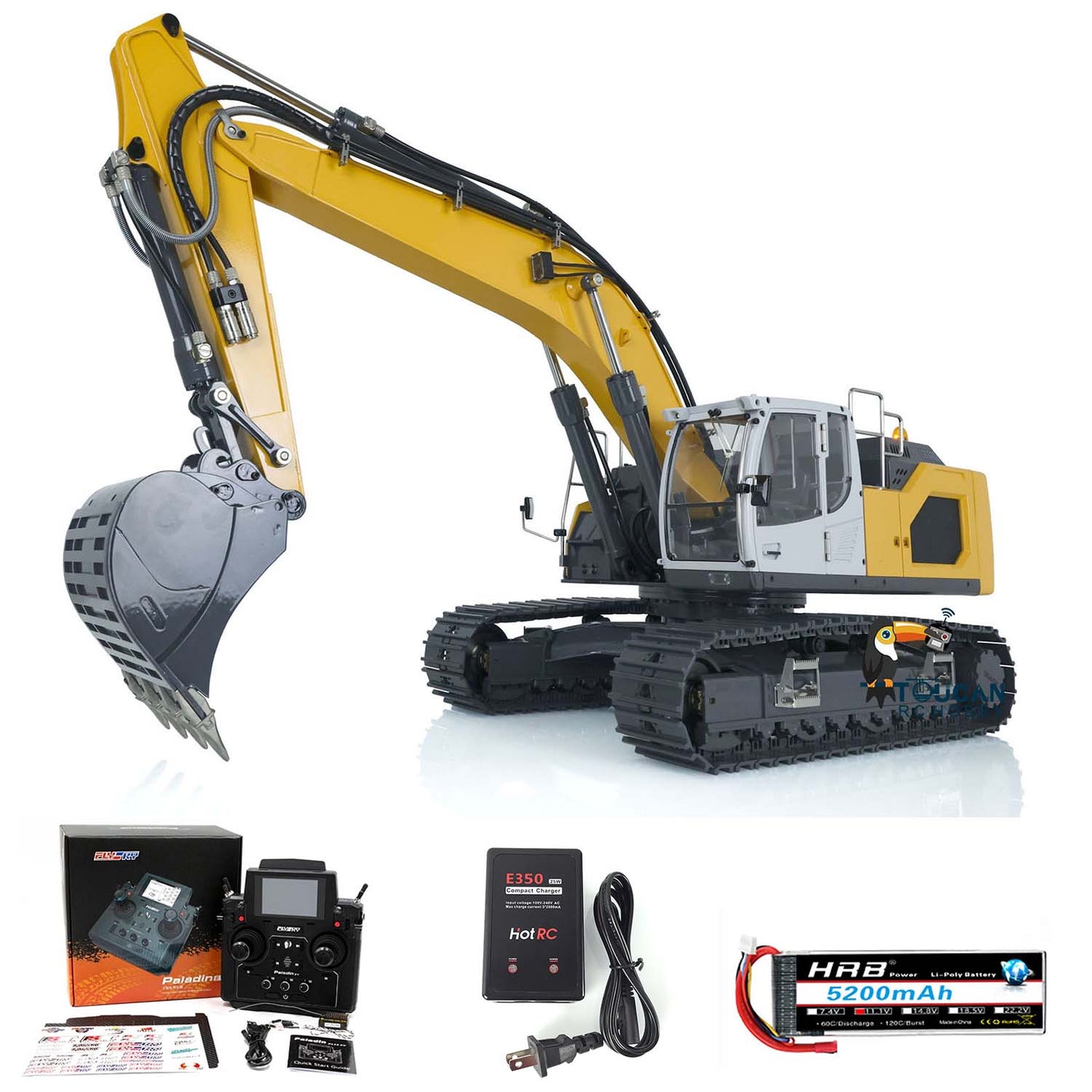 Kostenlose schnelle Lieferung 1:14 Hydraulische 945 RC Bagger Fernbedienung Tracked Earth Digger 5CH Umkehr Ventil PL18EV Sender