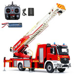 1/14 Remote Control Lift Ladder Fire Truck Electric RC Rescue Vehicle 4x4 Metal Chassis Flysky Radio Light System Sounds