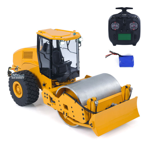 Metal CS11 1/12 RC Engineering Vehicles Hydraulic Remote Control Road Roller Car Assembled Painted ESC Motor Servo