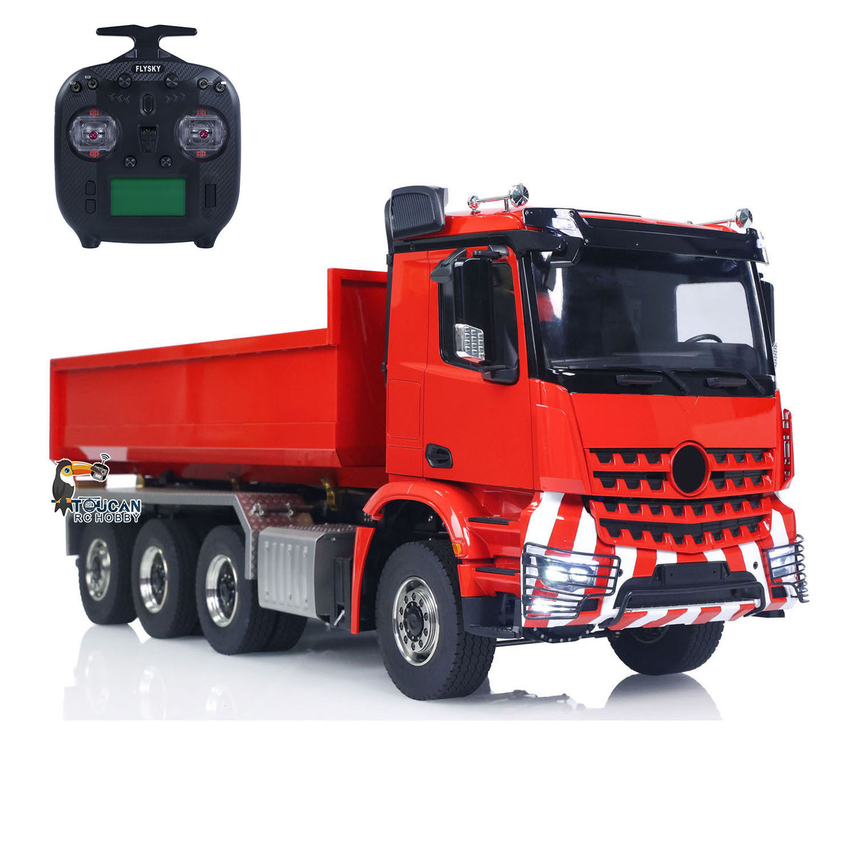1/14 8x8 RC Hydraulischer Roll-On-Vollkipper Fernbedienungs-Dumper-Auto-Simulationsmodell PNP-Version Licht-Soundsystem