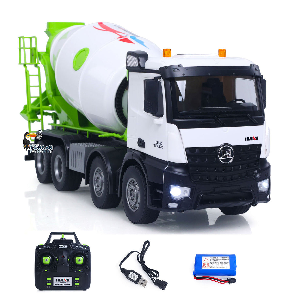 TOUCAN RC HOBBY Fast Free Shipping Metal 1/14 RC Mixer Truck RTR 2.4GHz Radio 12CH Light Sound Effects Remote Control Agitating Lorry Finished Model Toys Battery