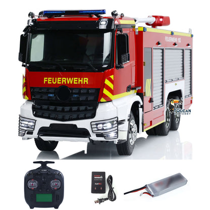 TOUCAN RC HOBBY YLL 1/14 6x4 RC Fire Truck PS007 3-Speed Transmission Fire Fighting Car Construtcion Vehicle Light Sound System ST8 Radio