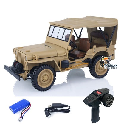 HG 1/14 4x4 Elektrischer Militär-LKW HG4 58 Cabrio Geländewagen Kampffahrzeug Ferngesteuertes Auto 2-Gang Licht Sound Motor Modell