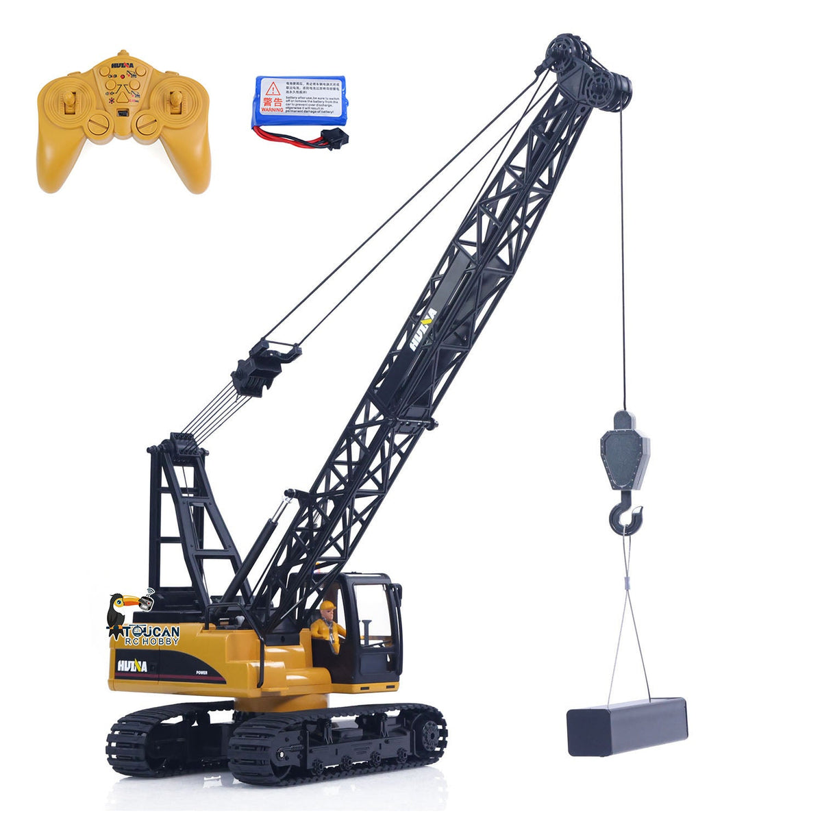 TOUCAN RC HOBBY Fast Free Shipping for EU HUINA 572 15CH RC 1/14 Construction Crane Truck Tower Excavator Model Car