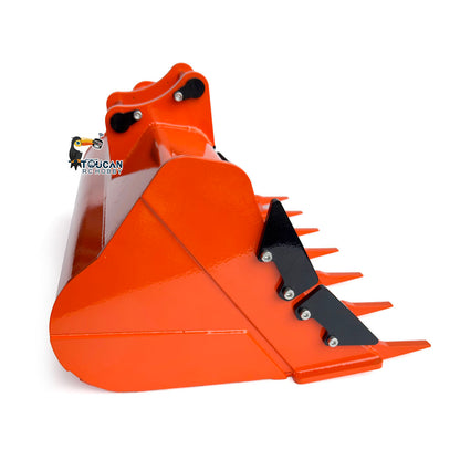 Metal Ripper Wide Bucket Manual Quick Coupler Rake Narrow Bucket for 1/8 Hydraulic RC Excavator 385CF Remote Control Digger Engineering Vehicle Model