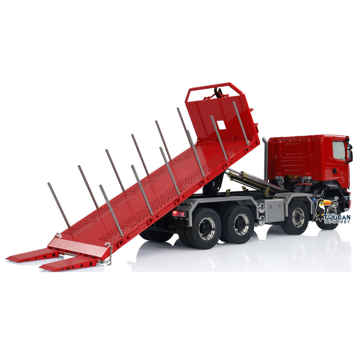 7. 1/14 TH-X SC-G88 8x8 Roll-On Roll-Off Truck with Light and Sound Red System  
