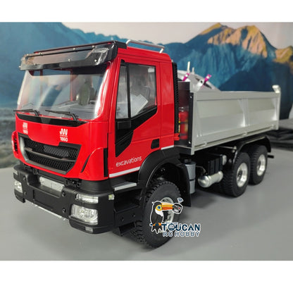 1/14 6x6 Hydraulischer RC Muldenkipper Funkgesteuertes Kipperauto 2-Gang-Getriebe PNP Sound Licht Lackiertes Zusammengebautes Modell