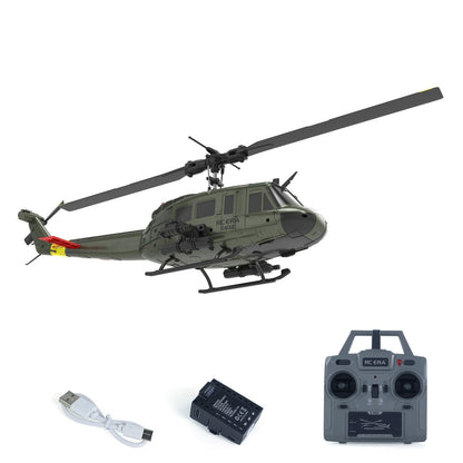 1/48 RC-Simulationshubschraubermodell C032 UH-1 Fernbedienungs-Stuntflugzeug Ein-Klick-3D-Flip Optische Flusspositionierung Geschenkspielzeug