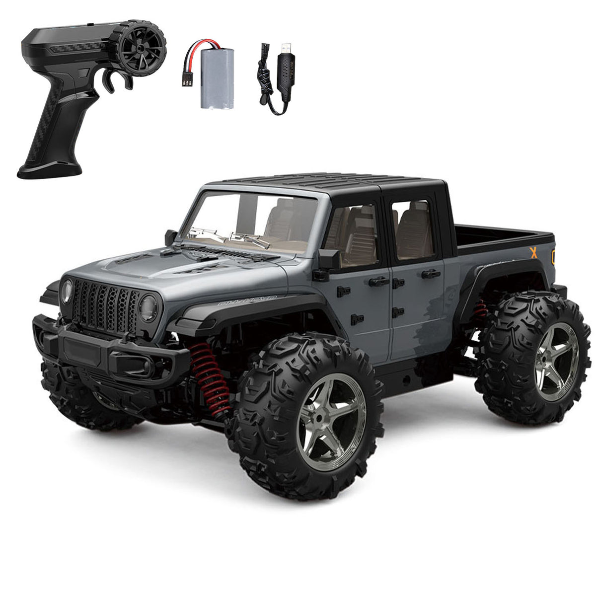 1/20 RC Hochgeschwindigkeits-Pickup-Truck C8819 4WD 2.4G Fernbedienung Geländewagen Heberad LED-Leuchten Motor Betriebsbereites Auto