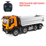 1/14 Hydraulic Remote Control Tipper Truck 8x8 RC Dump Car 2-Speed Transmission