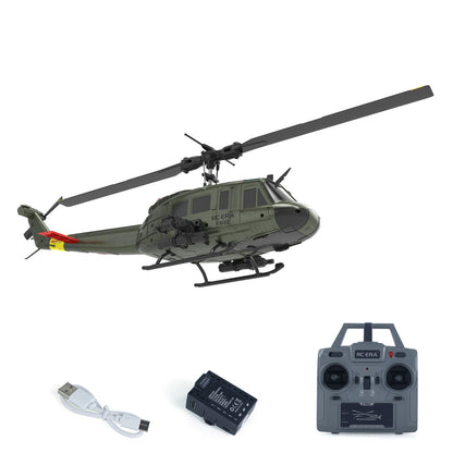 1/48 RC-Simulationshubschraubermodell C032 UH-1 Fernbedienungs-Stuntflugzeug Ein-Klick-3D-Flip Optische Flusspositionierung Geschenkspielzeug