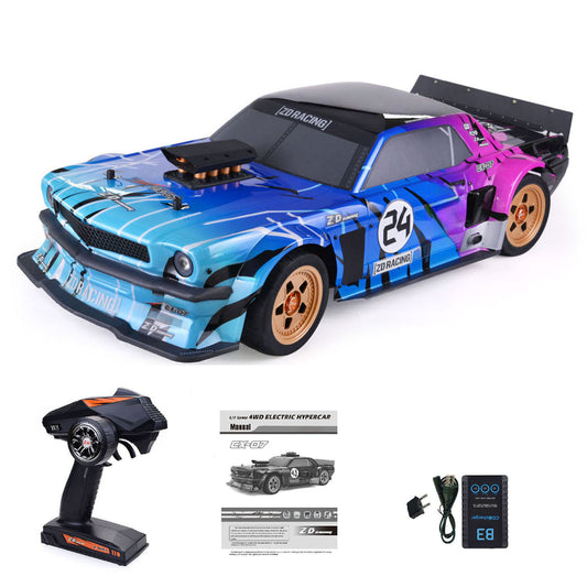 TOUCAN RC HOBBY 1/7 ZD Racing EX07 Radio Control On-Road Car AWD RC Hypercar Adjustable Front Suspension Center Differential Disc Brake RTR
