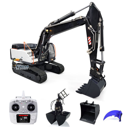 1/14 RC Hydraulikbagger EC380 Raupenbagger, kabellose elektrische Steuerung, Baggermodell, lackiert und montiert, mit Metalleimern, Metallaufreißer