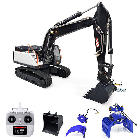 1/14 RC-Hydraulikbagger-Modell, Metall-Funksteuerungsbagger EC380 mit Metall-Greifschaufeln, T12D-Fernbedienung und Empfänger