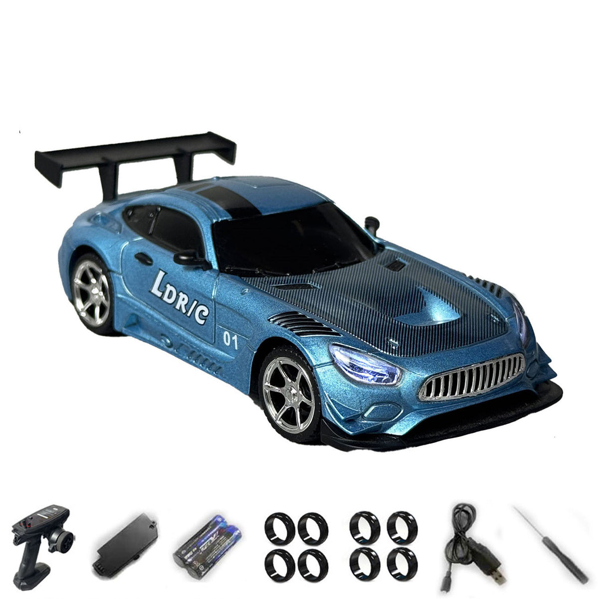 RTR LDRC LD4301 1/43 Remote Control 4WD Drift Car 4*4 RC Racing Vehicle Desktop Model Metal Body Shell Quick Release Battery