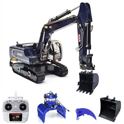 MTM-BA-946 1/14 Metal RC Hydraulic Excavator with 2-Piece Boom Hydraulic Grab Ripper & 2 Buckets ARTR No Battery