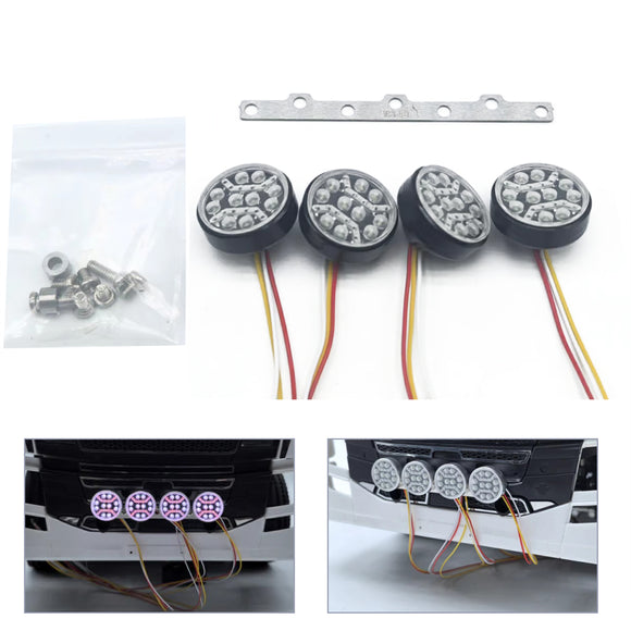 Metal LED Spotlight Lamp for 1/14 DIY TAMIYA RC Tractor Truck 770S FH16 56375 56360 R620 1851 Hydraulic Dumper Trailer Lorry Car