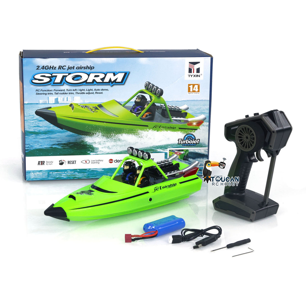 RC RTR-Bootslichter, selbstaufrichtendes Jet-Schiff, Spielzeug-Rennboot für Kinder und Erwachsene, 2,4 G, One-Key-Reset, ausgezeichnetes wasserdichtes Lichtsystem