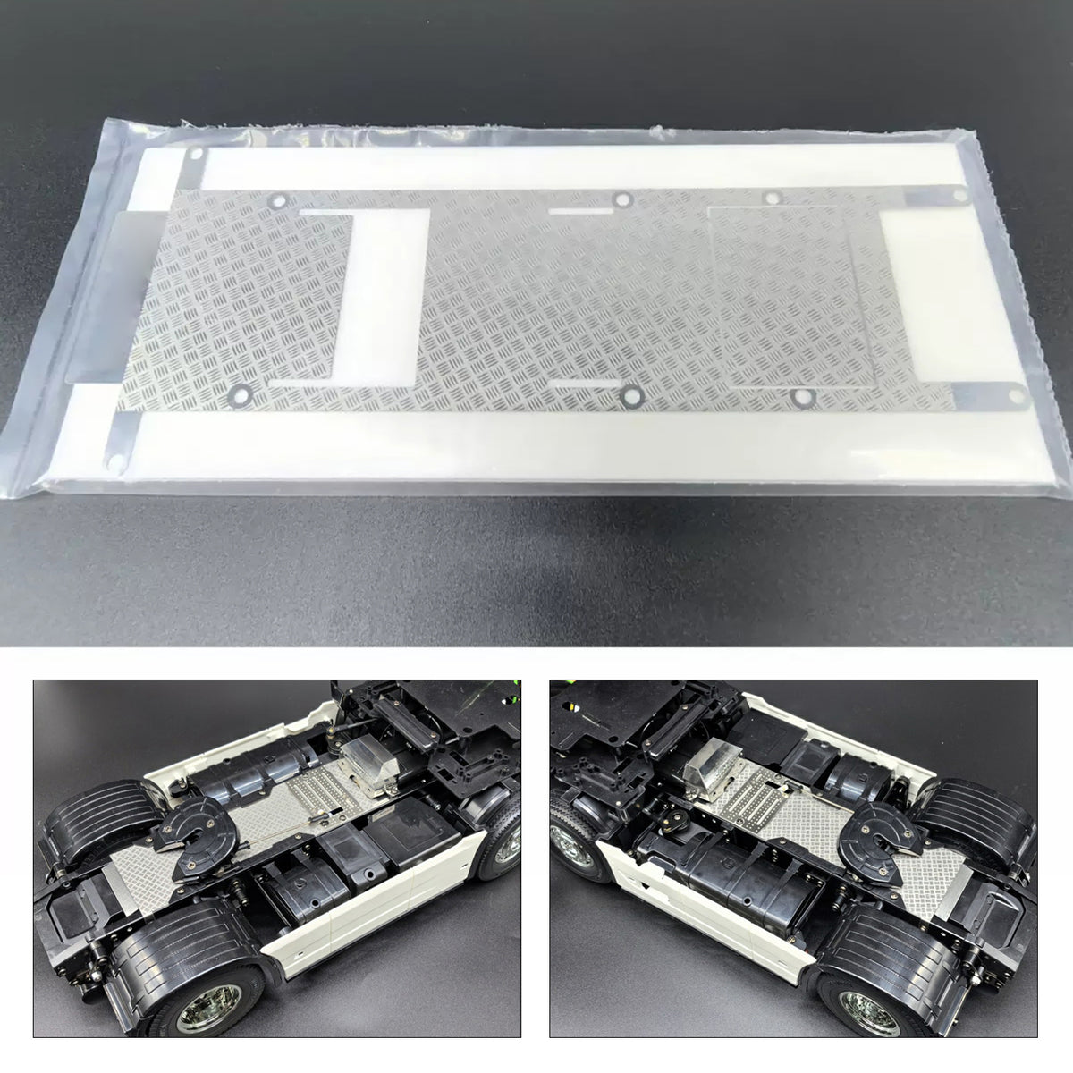 TOUCAN RC HOBBY Engine Cover Metal Gearbox Covers Metal Antiskid Plate for 1/14 FH16 4x2 RC Tractor Truck 56375 Model for DIY RC Hobby Model