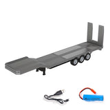 Free Fast Shipping 3 Axels Plastic Semi Trailer Flatbed 1502 for 1/18 RC Tractor Truck HUINA 1501 Lorry Car Model Upgrade Parts
