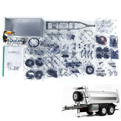 TOUCAN RC HOBBY LESU 2-Axle Metal 1/14 RC Hydraulic Full Trailer Remote Control Self-dumping Truck Model DIY Car Optional Versions KIT