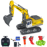 KABOLITE 1/18 K962 100S Remote Control Hydraulic Excavator RC Digger Electric Claw Ripper Hammer Construction Car Machine Toys