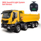 MD 1/14 8x4 RC Hydraulic Dump Truck CNC 2-Speed Transmission Differential Lock Axles Sound Light System FlySky ST8 Radio Controller