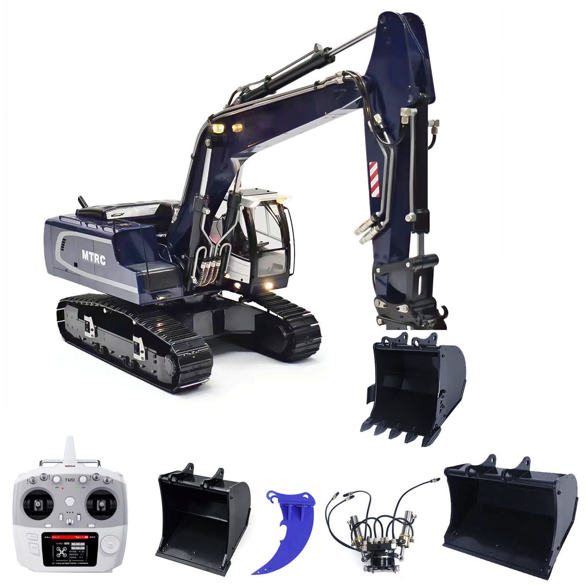 TOUCAN RC HOBBY MTM 946 Metal 1/14 RC Hydraulic Excavator Remote Control Digger T12D Radio Controller for Garden Landscaping