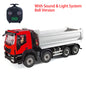 MD 8x8 1/14 Metal Hydraulic Dump Tipper Truck CNC 2-Speed Transmission Differential Lock Axles Sound Light System FlySky ST8 Remote Controller