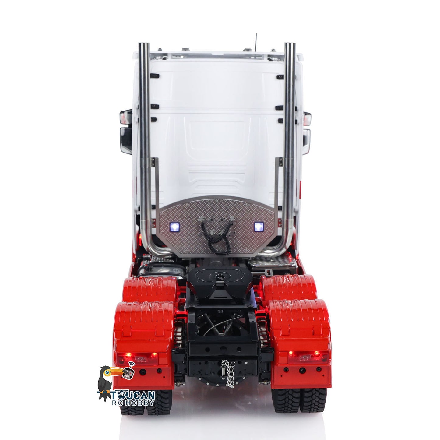 1/14 6x6 RC tractor truck smoking unit exhaust smoke effect installed