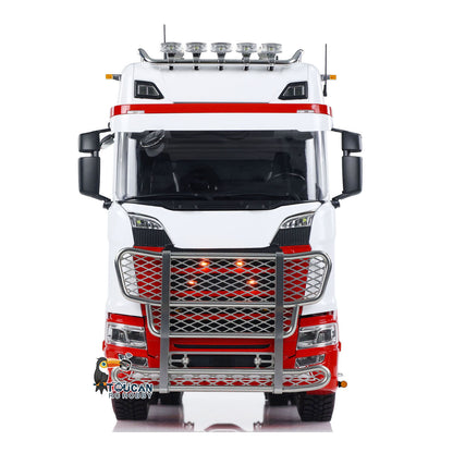 1/14 770S-style RC truck TOUCAN painted cab red white openable doors
