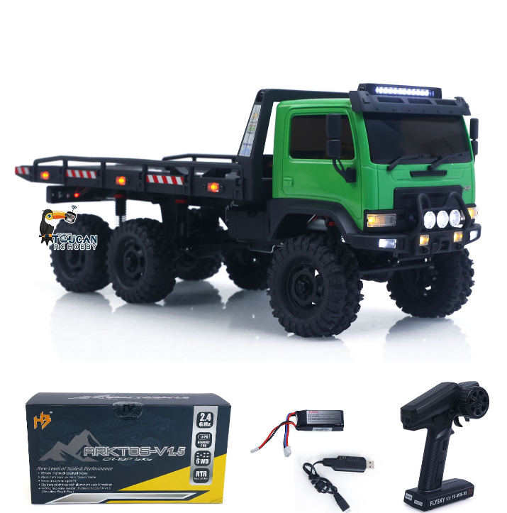 TOUCAN RC HOBBY Fast  Free Shipping 1/18 Remote Control Flatbed Truck 6*6 Electric RC Off Road Vehicle Model Metal Chassis Gear Light System Flysky Radio No Sounds