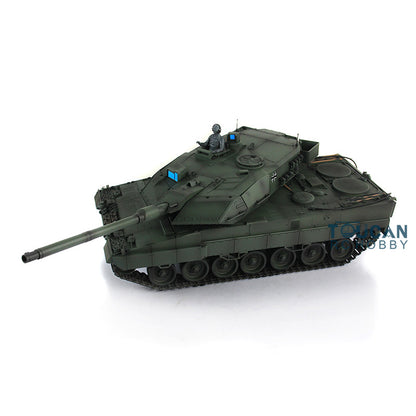 Henglong 1/16 TK7.0 Leopard2A6 RC RTR Panzer 3889 360 Turmlauf Rückstoß Metallketten mit Gummipads Kettenräder Leiträder Laufräder