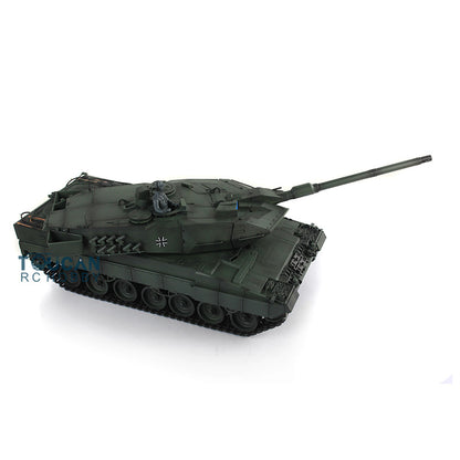Henglong 1/16 TK7.0 Leopard2A6 RC RTR Panzer 3889 360 Turmlauf Rückstoß Metallketten mit Gummipads Kettenräder Leiträder Laufräder
