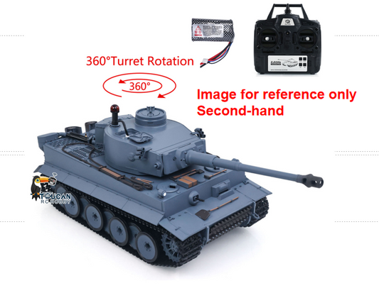 Second Hand CN Sock 2.4Ghz Henglong 1/16 7.0 Plastic German Tiger I RTR RC Tank 3818 W/ 360 degrees Turret