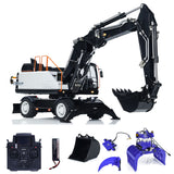 MTM EC380 Metal 1/14 RC Hydraulic Excavator 8-way Reversing Valve FlySky PL18EV Radio Controller for Engineering Vehicle Enthusiasts