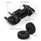 1/18 Four Wheel Drive Remote Control Rock Crawler 8562 RC Multi-Terrain Off Road Car 3Speed Motor ESC Servo Light System Battery