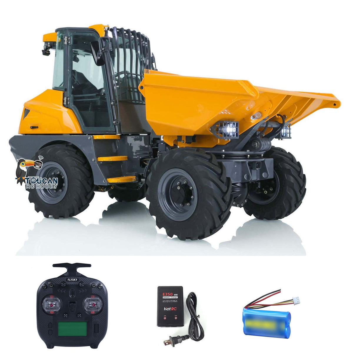 TOUCAN RC HOBBY LESU 1/14 Metal Painted RC Remote Controlled Hydraulic Articulated Dumpers AOUE 6MDX Ready To Run Motor ESC Light System