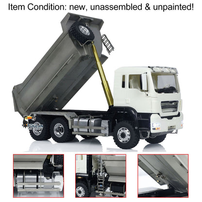 TOUCAN RC HOBBY LESU TGS Cabin 1/14 8*8/6*6 Metal RC Dumper Truck Hydraulic Contruction Vehicle 540 Brushed Motor Light Sound for Professional Model Hobbyists