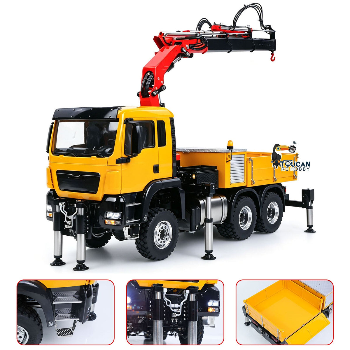TOUCAN RC HOBBY Big Discount! LESU 3363 1/14 8X8/6X6 Metal RC Hydraulic Crane Dumper Truck Axles Differential Locks 7CH Valve 6 Outriggers 3-speed Gearbox Light Sound for Adult
