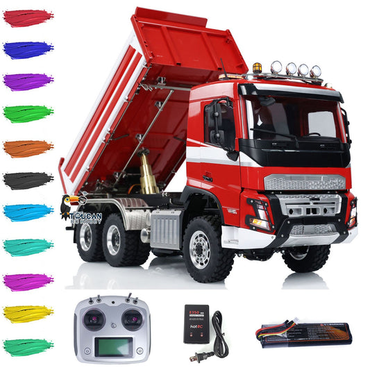 In Stock TOUCAN RC HOBBY LESU A0009 1/14 Metal 3 Ways 6x6 RC Hydraulic Dump Truck with 3 Speed Transmission Differential Lock for Construction-Themed Courses