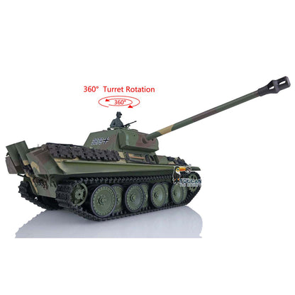 Henglong TK7.0 Deutscher Panther G aus Kunststoff im Maßstab 1/16, fahrbereit, ferngesteuerter Modellpanzer 3879 mit 360-Grad-Turmketten und Kettenrädern
