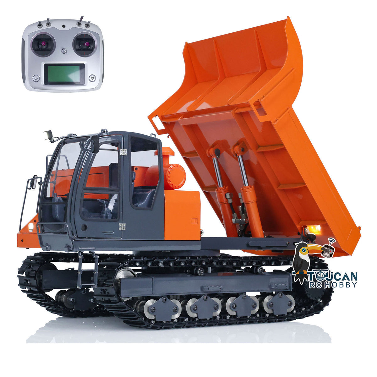 TOUCAN RC HOBBY JXMODEL 1/12 Hydraulic RC Tracked Truck EG110R Remote Control Dumper Car Hobby Models FlySky I6S Servo Motor ESC