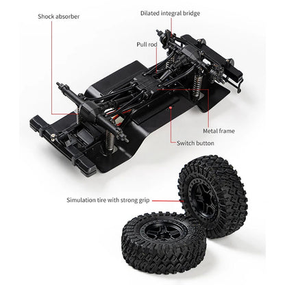 1/18 Allradantrieb Fernbedienung Rock Crawler 8562 RC Multi-Terrain Off Road Auto 3-Gang-Motor ESC Servo Lichtsystem Batterie