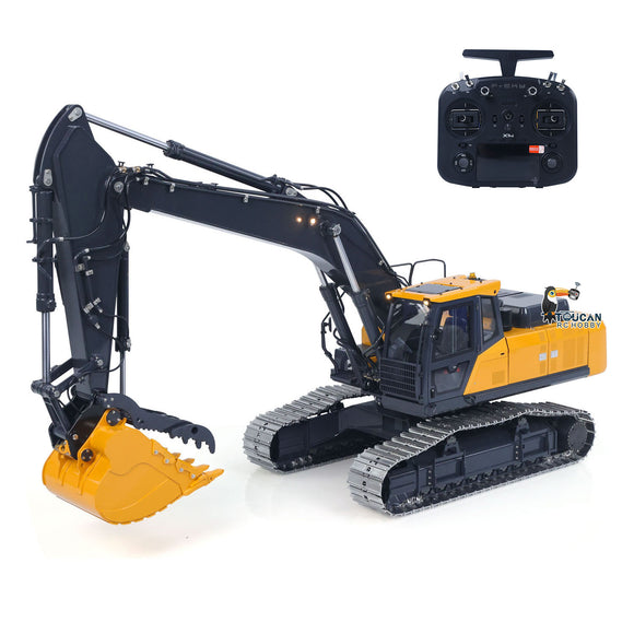 Super Frog 3 Pumps E400 Pro 6CH Valve Thumb Type 1/14 RC Hydraulic Excavator Metal Remote Control Digger Frsky X14 Radio Sound
