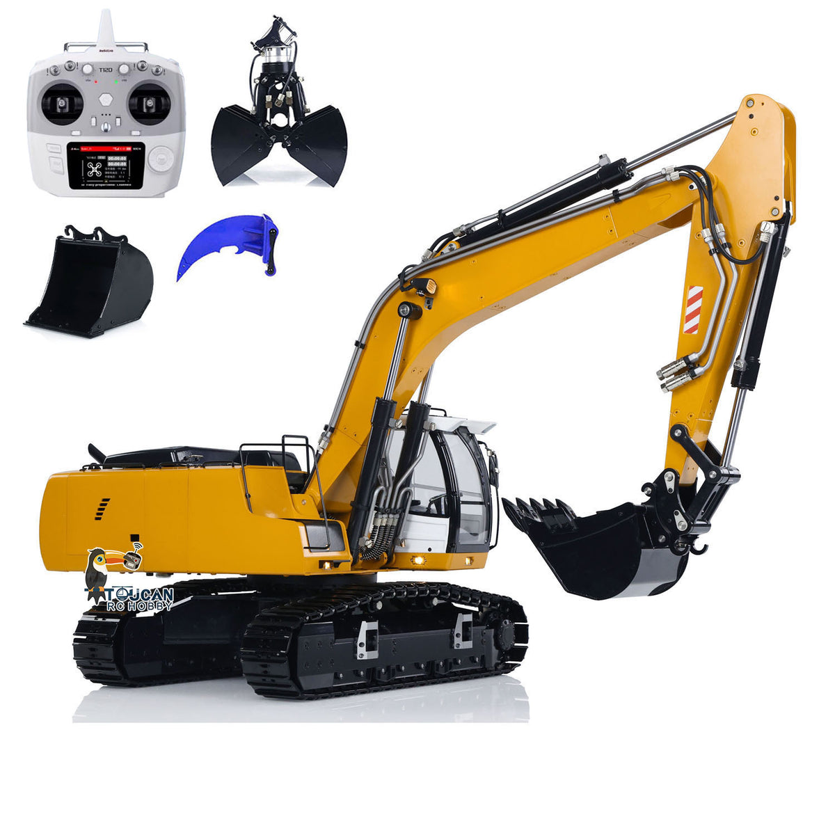 TOUCAN RC HOBBY MTM 946 Metal 1/14 RC Hydraulic Excavator Remote Control Engineering Vehicle 5CH Directional Valve for Indoor Play