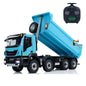 MD 1/14 8x4 RC Hydraulic Dump Truck CNC 2-Speed Transmission Differential Lock Axles Sound Light System FlySky ST8 Radio Controller