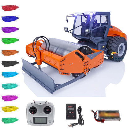 TOUCAN RC HOBBY LESU AOUE H13i 1/14 Metal Hydraulic RC Road Roller FlySky I6S Remote Controller Front Shovel Sound Light System for Backyard Fun