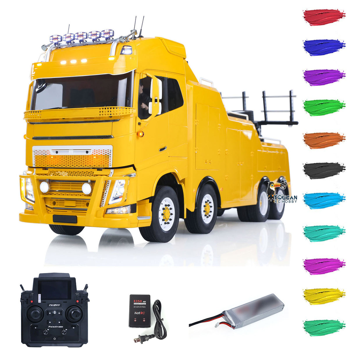 TOUCAN 8X4 Metall 1/14 RC Straßenrettungswagen FH16 RTR 2-Gang-Modellauto Flysky Paladin PL18EV Lite Radio Batterie Rauch Licht Ton